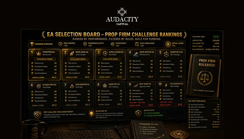 ranked EA selection board for prop firm challenges