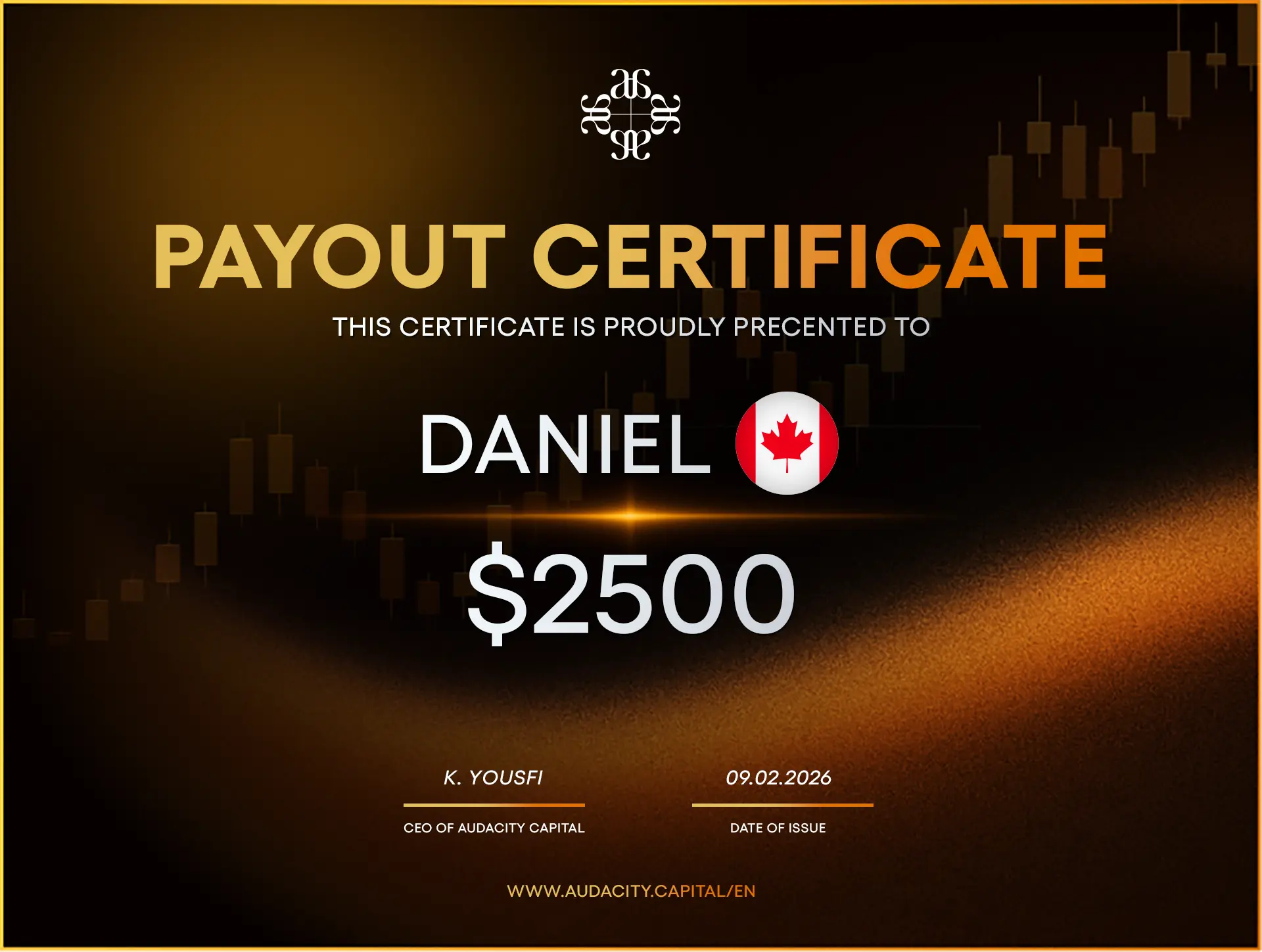 daniel payout certificate