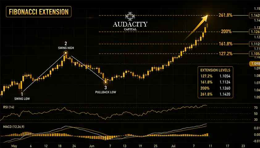 How to Use Fibonacci Extensions in a Live Trade