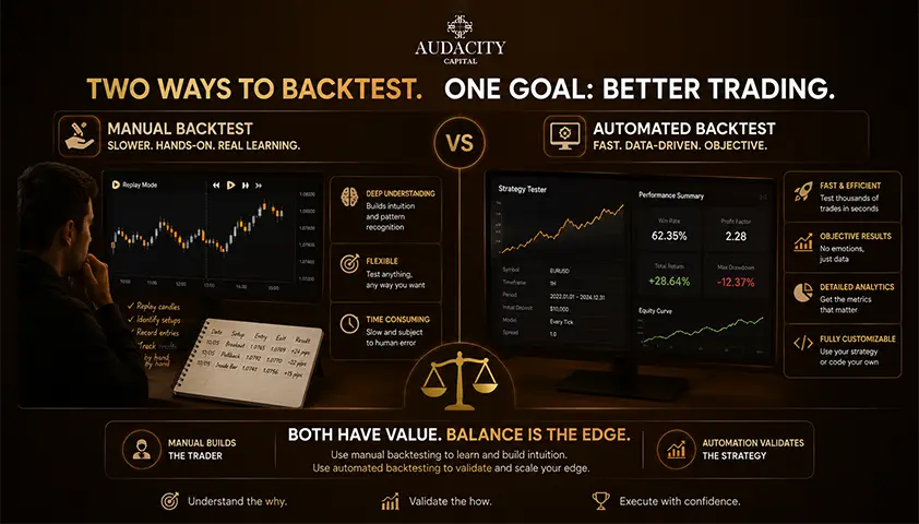 Manual Replay vs Automated Backtesting Software