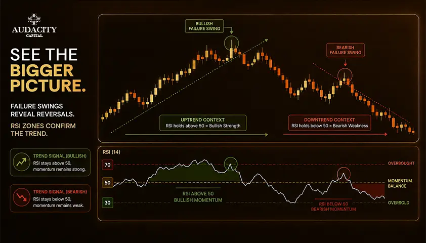 RSI Failure Swings and Trend Signals