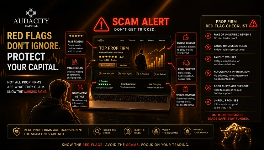 Red flags: how to spot a prop firm scam
