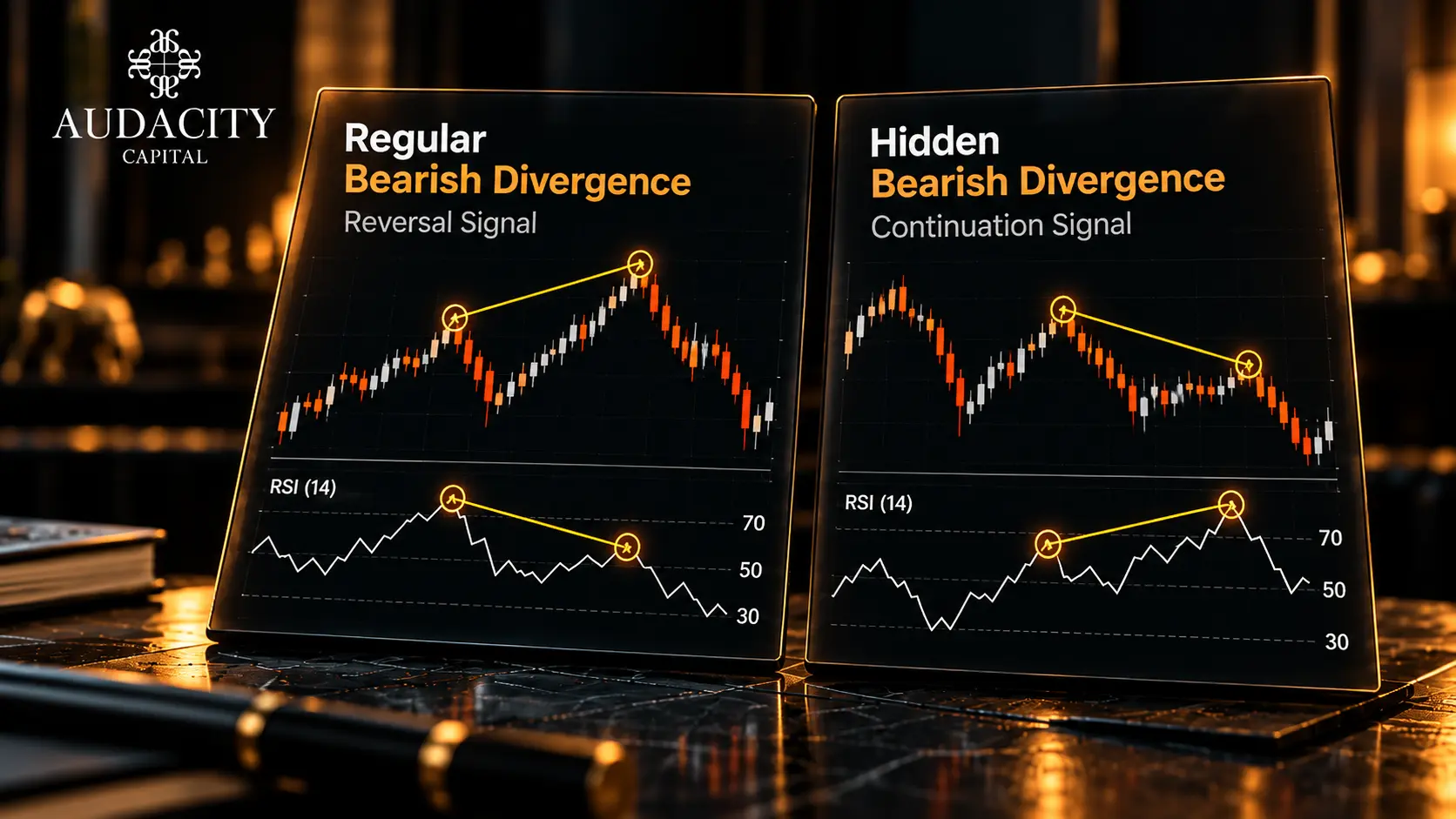 Regular vs Hidden Bearish Divergence