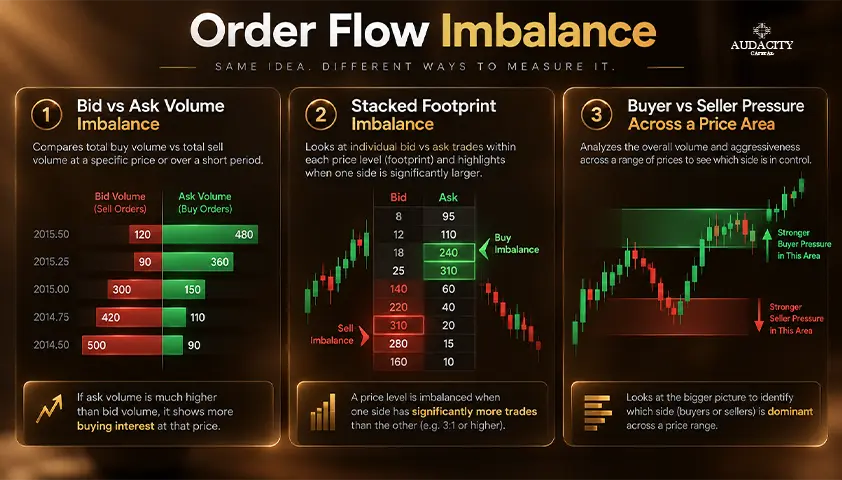 Three Meanings of Order Flow Imbalance