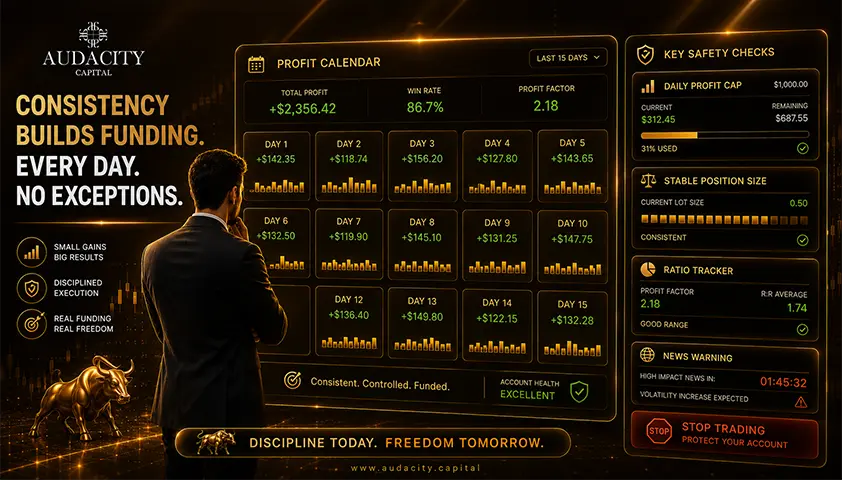 one dashboard with a 10 to 15 day profit calendar